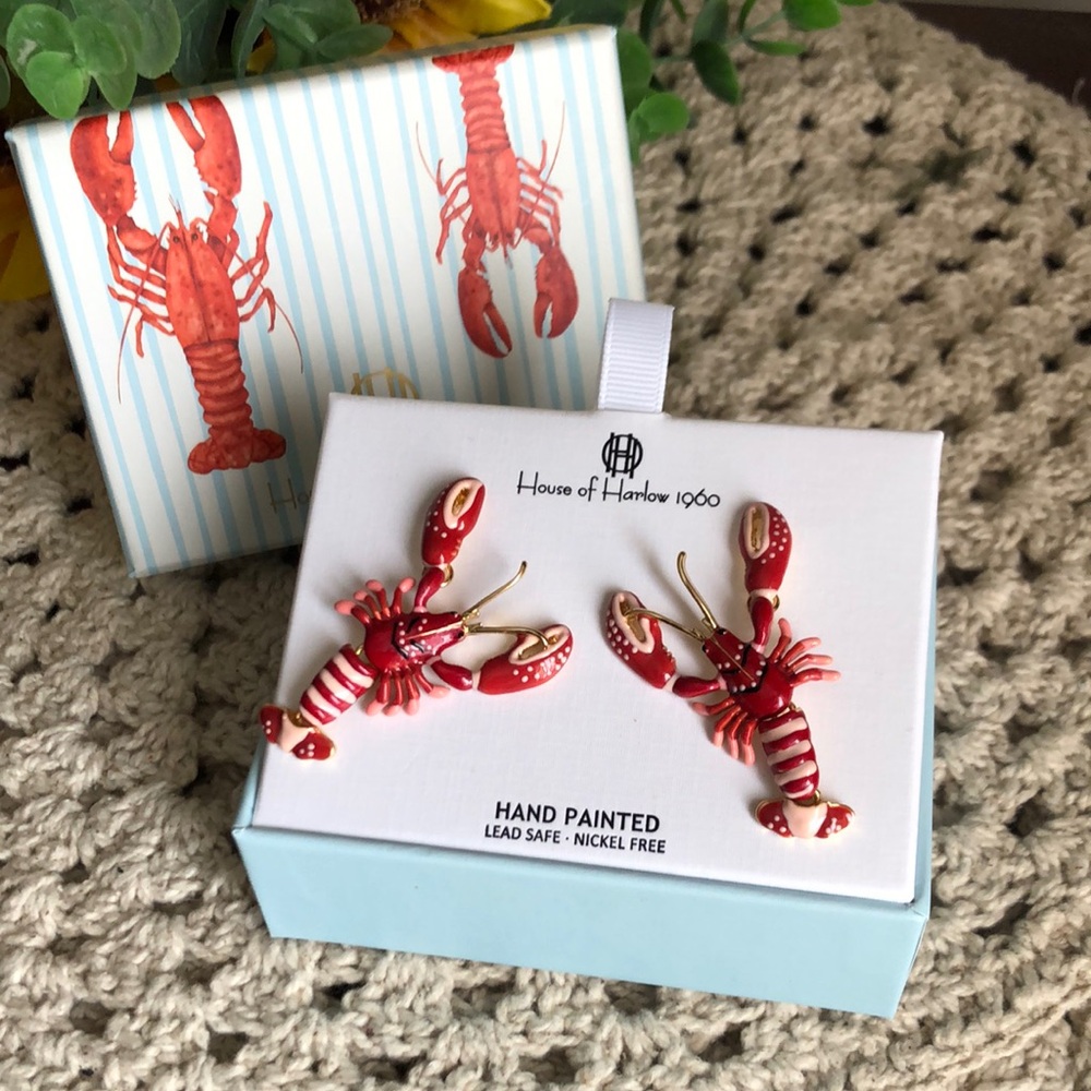 House of Harlow 1960 Vibrant Red Lobster Earrings